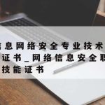 网络安全技术分几类证书,网络安全技术等级